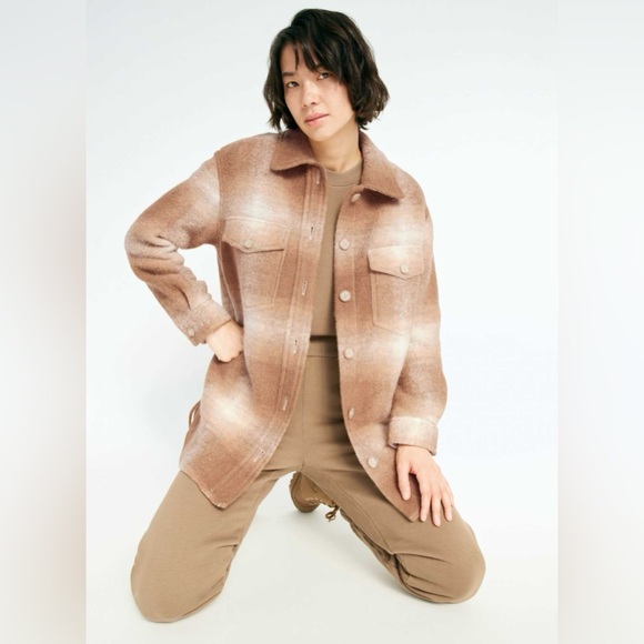Aritzia Wilfred Free Ganna Shirt Jacket - Brown/Cream Plaid - Picture 10 of 13